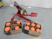 Clay pigeon thrower and clay pigeons