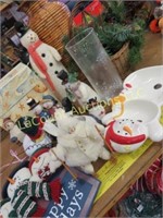 assorted Christmas decor snowmen more