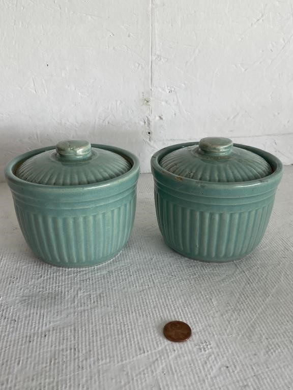 S/2 USA Lidded Ribbed Casserole Dishes