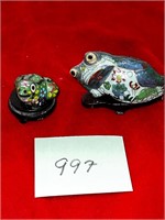 PAIR OF ORNATE FROGS