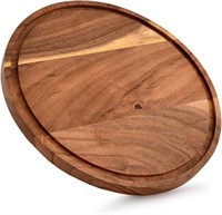 NIRMAN Round Acacia Wood Cutting Board with Juice