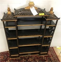 LACQUER AND GOLD GILT PAGODA SHELF