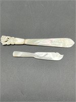 2 Mother of Pearl Letter Openers