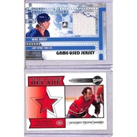(2) Nhl Game Used Jersey Cards