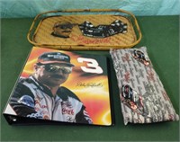 Dale Earnhardt small throw pillow, hand made tray