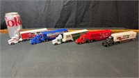 5) semi trucks