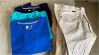 Men’s clothing - dress shorts -size 40 & t-shirts