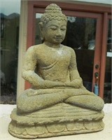 Gautauma Stone Cast Buddha 11.5" X 9"