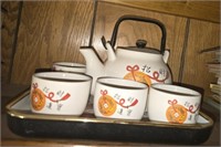 Asian Tea pot with cups