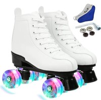 WF446  JOJOLAM Classic Fashion Roller Skates, Whit