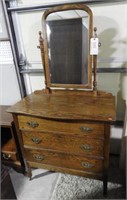 Antique Oak three drawer dresser with Antlered