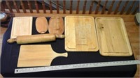 Cutting boards and rolling pin