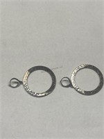 Designer VO Sterling Silver Hoop Earrings Hallmark