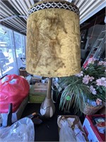 Table Lamp, Vase & Artificial Plant