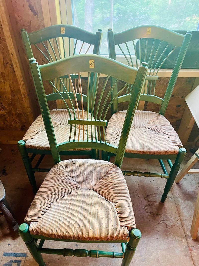 Green wooden kitchen chairs side chairs set of 3