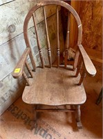 Wooden childs rocking chair antique