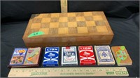 Chess Set with Hand Carved, Painted Figures,