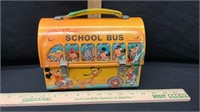 Walt Disney Tin School Bus Lunch Box with Thermos