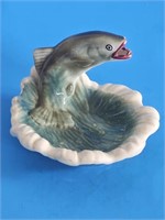 VTG PORCELAIN JUMPING TROUT DISH-VERY NICE
