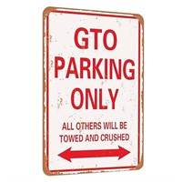 GTO Parking only vintage look funny mental tin sig