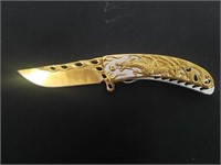 4.5 in Golden Dragon titanium pocket knife