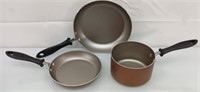 Farberware 3 pc non stick pot and pans like new