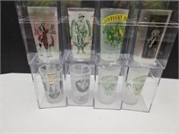 8 Kentucky Derby Glasses in Display Boxes
