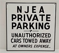 NJEA Porcelain "Private Parking" Sign