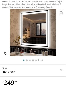 Lighted Bathroom Mirror (New)