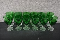 Lot of 12 Anchor Hocking Green Boopie Goblets