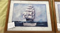 Two 21.5” x 17.5” framed ship prints, 4 other