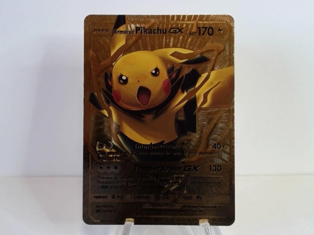 Pokemon Card Rare Gold Armored Pikachu Gx