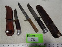 Hunting knives with sheaths; Marbles and Western a