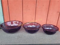 Amethyst Pyrex Nesting Bowls