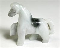 Solid White Jade Carved Horse 28 Grams
