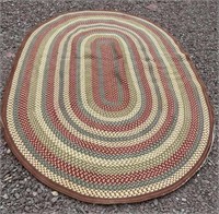 Large Vintage Woven Oval Rug