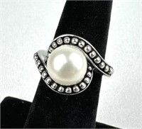 925 Silver Cultured Freshwater Pearl Ring