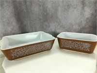 (2) Pyrex Woodland Refrigerator Dish & Other