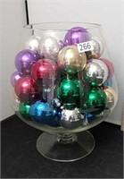 Christmas Balls in Glass Compote