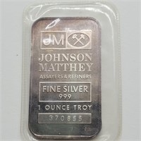 JM 1 OZ FINE SILVER BAR