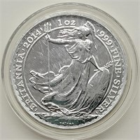 2014 BRITANNIA 1 OZ FINE SILVER 2 POUND ROUND