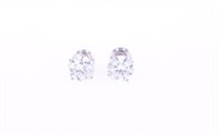 3.00 cts. Diamond Solitaire Stud 18K Earrings