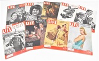 (9) 1950's Life Magazines