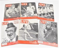 (6) 1940's & 50's Life Magazines