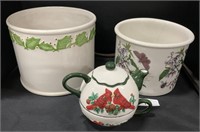 Botanic Garden Plant Pots, Ganz Cardinal Teapot.