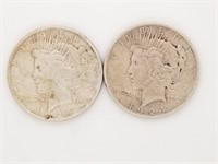 2 Silver Peace dollars: 1924 x2