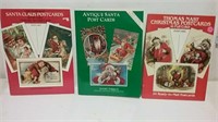 Three Old Fashioned Santa Postcard Books