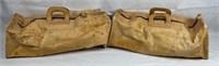 Two Vintage Genuine Leather Weekender Duffle Bags