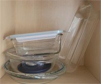 Assorted Glass Baking Dishes & Pie Plate