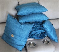 Deep Teal Throw Blankets, Pillows & Drapes